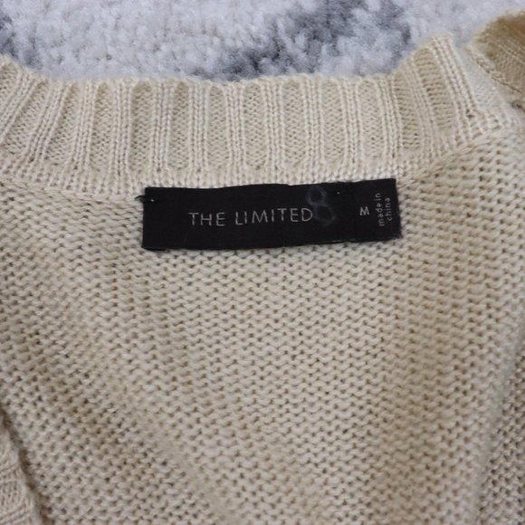 The Limited | White & Tan Print Button Down Cardigan - Picture 7 of 10